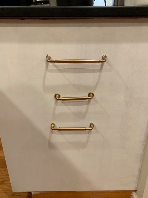 White and black countertop...what finish for hardware?