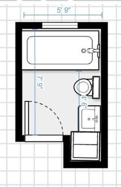 Only bathroom -- separate sink from toilet and tub