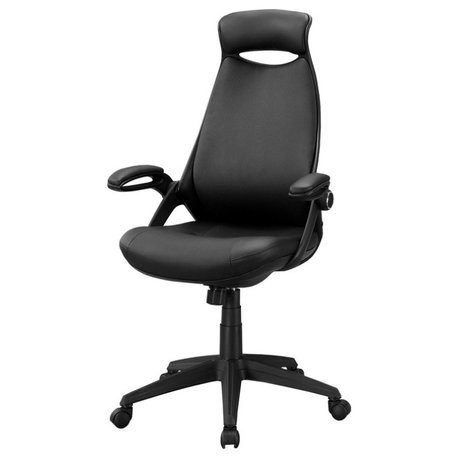 Office Chair, Swivel, Ergonomic, Armrests, Computer Desk, Work, Metal, Black