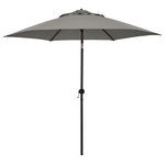 Astella - Astella 9' Round Outdoor Patio Umbrella With Push Tilt, Polyester, Taupe - This 9-foot steel patio umbrella is perfect for shading your outdoor space. The hexagonal canopy is made of durable polyester fabric and features six steel ribs for support. The crank open mechanism makes it easy to open the umbrella, while the push button tilt allows you to adjust the angle of the canopy to provide optimal shade.