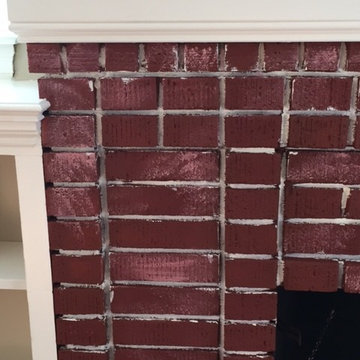 Whitewashed Brick Fireplace