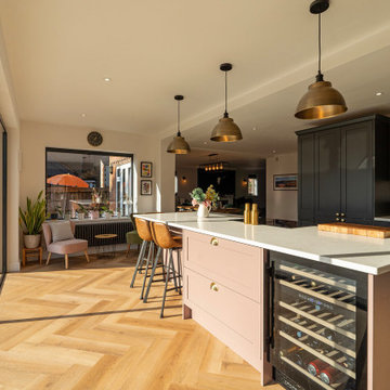 Grey and Pink Shaker Kitchen in Stadhampton