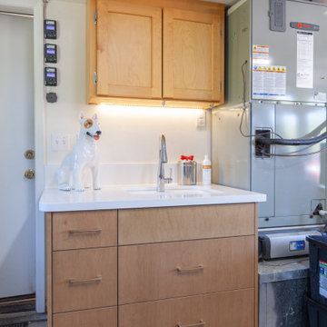 Dedicated space for dog grooming.