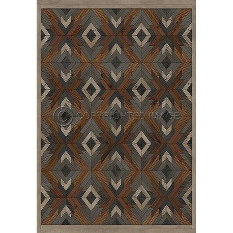 Vintage Vinyl Floorcloth Mats, Norwegian Denali Foraker, 38x56