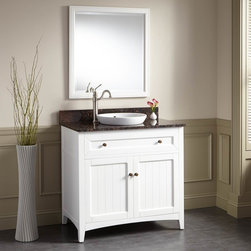 36" HALIFAX VANITY FOR SEMI-RECESSED SINK - WHITE - Bathroom Vanities And Sink Consoles