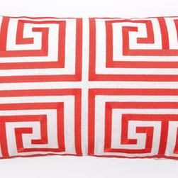 Melon Greek Key Lumbar - Decorative Pillows