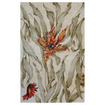 Nourison - Nourison Tropics 3'6" x 5'6" Ivory Contemporary Indoor Area Rug - This collection features imaginative tropical floral designs in a striking range of colors. Add drama and excitement with these beautiful hot-house interpretations. Heat up the surroundings and bring a touch of the tropics to any interior. 100% Wool. Hand Tufted.