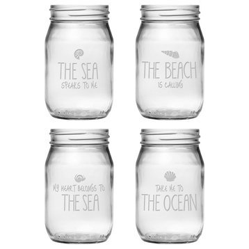 Thalassophile 4-Piece Drinking Jar Set