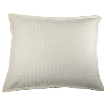 Linen Cotton Ready-To-Bed Quilted Sham, Cream, Standard