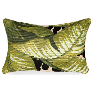 Marina Safari Indoor/Outdoor Pillow, Green, 12"x18"