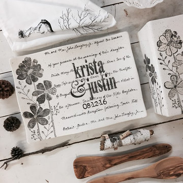 Personalized Wedding Invitation Ceramic Serving Platter