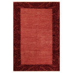 Bareens Designer Rugs - Eclectic Ziegler Val Red Hand-Knotted Wool Rug - 5'10'' x 8'0'' - Enhance the ambiance of your home with this magnificent Persian-influenced Turkish hand-knotted rug made by skilled artisans capable of creating the most exceptional vegetable dyes and hand-spun wool. This exquisite handmade rug is a one-of-a-kind  Kafkaz, otherwise identified as Chobi, Chobi Peshawar, Oushak, or Ziegler rug. These handmade rugs are crafted in Pakistan utilizing superior-quality wool imported from Australia, New Zealand, and Korea in two types of weaves: the Persian weave and the Mori weave. This rug is meticulously crafted by hand using the finest natural vegetable dyes extracted from local plants. The artisans use a blend of hand-spun local and fine merino wool, resulting in a rug with a compelling texture, higher lanolin content, and longer staple. The artisans occasionally incorporate natural or artificial silk into the pile to enhance specific motifs. The finished product is an awe-inspiring execution of flawless design and an understated palette that exudes elegance.