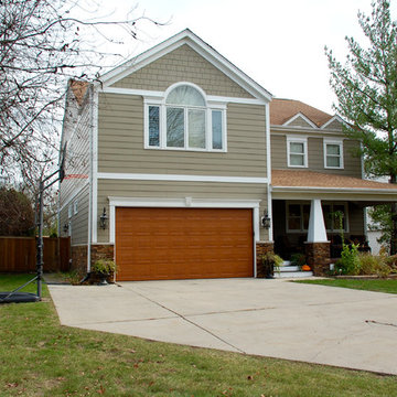 Lake Forest, IL Colonial Style Exterior Remodeled Home Hardie Siding