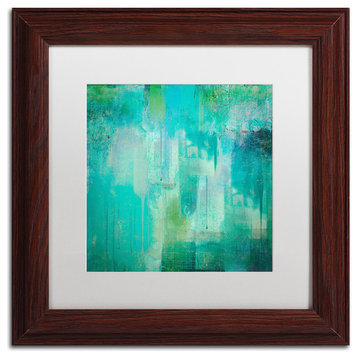 'Aqua Circumstance' Matted Framed Canvas Art by Color Bakery