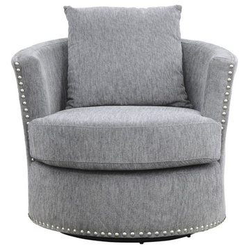Lexicon Morelia Chenille Swivel Chair in Dark Gray