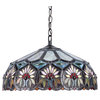 SUNNY Tiffany-style 2 Light Floral Ceiling Pendant Fixture 18inches Shade