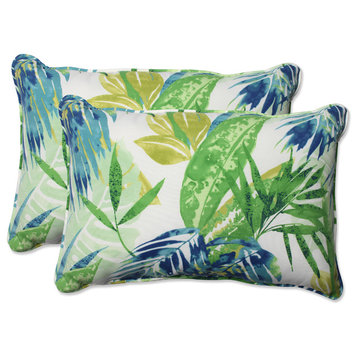 Soleil Blue/Green Oversized Rectangular Throw Pillow, Set of 2, 24.5x16.5x5