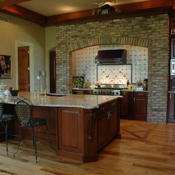Kitchen with Brick Accents