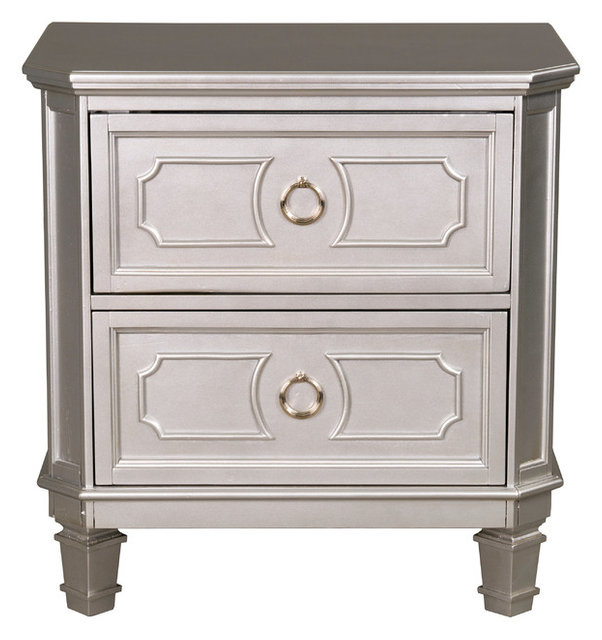 Beckett Silver Nightstand Traditional Nightstands And Bedside
