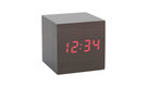 Cube Alarm Clock, Dark Wood