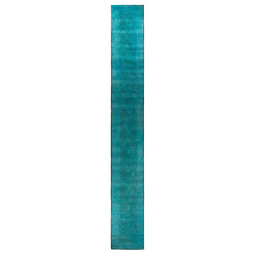 Fine Vibrance, One-of-a-Kind Hand-Knotted Area Rug Blue, 2' 7" x 21' 0"