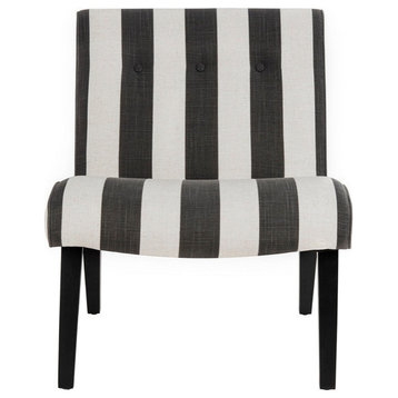 Dale Chair With Buttons Black/White