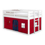 Bed Color: White, Tent: Red/Blue