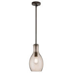 Kichler Lighting - Kichler Lighting 42456OZCP Everly - One Light Pendant - The design of this 1 light pendant from Everly collection is based on decorative blown glass containers. It features light champagne glass and is made memorable with the use of vintage squirrel cage filament lamps. Contemporary or traditional, this pendant can be used singularly or in multiples to elevate every room.* Number of Bulbs: 1*Wattage: 100W* BulbType: A19* Bulb Included: No