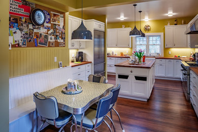 Example of an arts and crafts kitchen design in Seattle