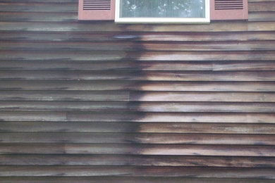St Peters residence  Cleaning cedar siding