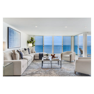 La Jolla Ocean View Remodel - Beach Style - Living Room - San Diego ...