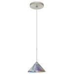 Besa Lighting - Besa Lighting 1XT-550493-SN Kona - One Light Cord Pendant with Flat Canopy - The Kona pendant features a wide cone-shaped glassKona One Light Cord  Bronze Dicro Swirl G *UL Approved: YES Energy Star Qualified: n/a ADA Certified: n/a  *Number of Lights: Lamp: 1-*Wattage:50w GY6.35 Bi-pin bulb(s) *Bulb Included:Yes *Bulb Type:GY6.35 Bi-pin *Finish Type:Bronze