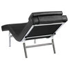 Eurostyle Valencia Solo Lounge Chair, Black Leather and Chrome