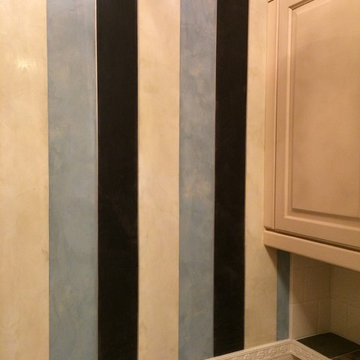 Striped Venetian Plaster Jewel Box Powder Room