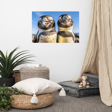 Gender Neutral Wall Decor: Best Buds Photorealism Painting - Digital Artwork