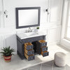 1917 42"  Bathroom Vanity Cabinet Set Marble Top and Sink (no backsplash), Dark Gray