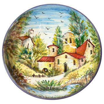 Umbrian Ceramiche Favaroni Carlo Deruta Landscape 12” Serving Bowl, Bowl 2