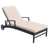 Armen Living Vida Outdoor Wicker Lounge Chair with Water Resistant Beige Fabric