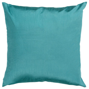Solid Luxe Pillow, Emerald, Poly Fill, 18"