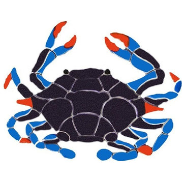 Blue Crab Ceramic Swimming Pool Mosaic 15"