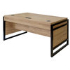 Modern Wood Laminate Office Desk, Writing Table, Light Brown