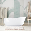 Vanity Art Solid Surface Resin Stone Freestanding Bathtub, Glossy White, 59"x29.5"