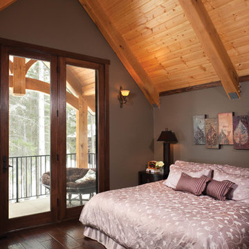 Mountain Timber Frame Home in Canada - Master Bedroom