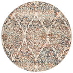 KAS Rugs - Heritage Ivory Timeless Distressed Moroccan Area Rug, 7'7 X 7'7ro - Step into our Heritage Collection and discover the beauty in each pattern. With a warm and earthy color palette,  this collection offers a myriad of decorating possibilities. These rugs are machine-woven in Egypt in an 8-color heat set polypropylene with a 1/2" pile height.