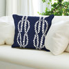Frontporch Ropes Indoor/Outdoor Pillow 18" Square, Navy