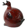 Chinese Art Distress Red bird Figure