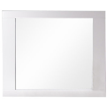 Acme Adair Beveled Dresser Mirror, White Frame