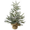 23" Iced Cedar Pine Artificial Christmas Tree, Burlap Base Unlit