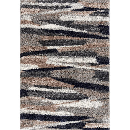 Rug Branch Modern Geometric Shag Beige Blue Indoor Area Rug - 8'x10'