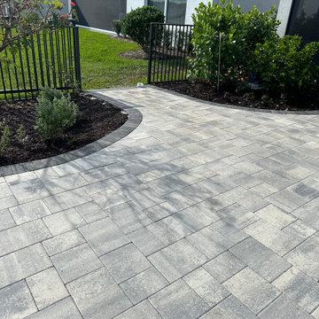 Modern Gray Paver Patio Installation | Backyard Hardscape Transformation